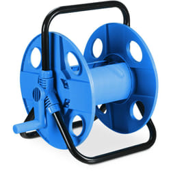 Relaxdays - Avvolgitubo Acqua, Pompa 30 m, Avvolgi Tubo 1/2', Acciaio, Plastica, Portatubo, hlp: 38 x 42 x 31 cm, Nero Blu