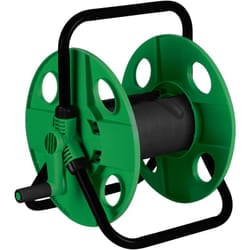 Relaxdays - Avvolgitubo Acqua, Raccoglitubo, Avvolgi Tubo 30 m e 1/2', Acciaio, Plastica, hlp: 38 x 42 x 31 cm, Verde Nero
