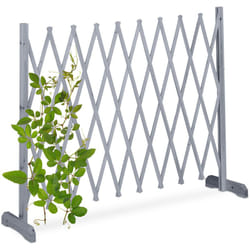 Relaxdays - Grigliato in Legno per Rampicanti, Allungabile 275 cm, Graticolato per Piante, Giardino e Balcone, Grigio