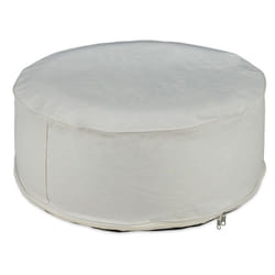 Sgabello Gonfiabile da Esterno, Pouf Arredo Outdoor, Poggiapiedi Rotondo da Giardino, HxD: 26x56 cm, Beige - Relaxdays