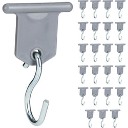 Relaxdays - Ganci Tendalino Camper, Set 24 Gancetti Binario Tenda, Accessori Campeggio, Veranda Roulotte, Grigio Argentato