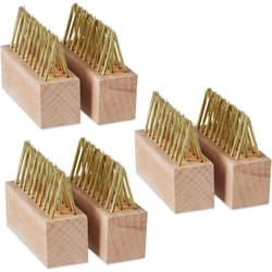 Relaxdays - Spazzola per Erbacce Pulisci Fughe, Set da 6, Ricambio per Scope Rimuovi Muschio in Giardino, Naturale Ottone
