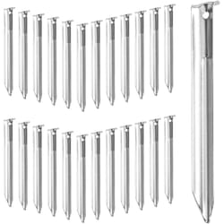 Set da 25 Picchetti per Tende, Pioli in Acciaio Profilo a v, 18x2x1,5 cm Ancoraggio a Terra Gazebi, Argento - Relaxdays