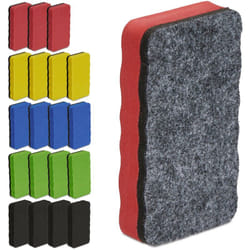 Relaxdays - Cancellino Lavagna Magnetica Bianca Cancellabile, Set 20 Spugne per Lavagnette, hlp: 2x10,5x5,5 cm, Colorate