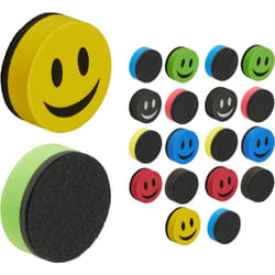Relaxdays Cancellino Lavagna Magnetica Bianca Cancellabile, Set 20 Spugne per Lavagnette, HxØ: 2 x 5 cm, EVA, Colorate