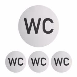 Dai un tocco moderno e funzionale alle porte del tuo bagno con questo set di 4 targhette per WC in alluminio. Le targhette ar ...