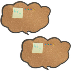 Relaxdays - Set da 2 Bacheche in Sughero, Pannello a Forma di Nuvola, Cork Board da Ufficio, 29 x 44 x 1 cm, Naturale/Nero