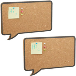 Relaxdays - Set da 2 Bacheche in Sughero, Pannello a Forma di Fumetto Cork Board da Ufficio, 29 x 44 x 1 cm, Naturale/Nero