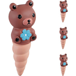 Sfere da Irrigazione a Goccia, Set da 4, Design Orsetto, 100 ml ciascuno, Irrigatore per Piante, Colorato - Relaxdays