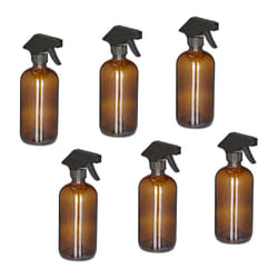 Relaxdays Spruzzino Nebulizzatore, Set 6, 500ml di Bottiglie Spray Vuote, Vaporizzatore Parrucchieri, Pulizia, Marroni