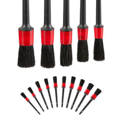 Relaxdays - Pennelli Detailing Auto, Set da 15 Spazzole in 5 Misure, Kit Pulizia Interni e Esterni, Setole Morbide, Nero