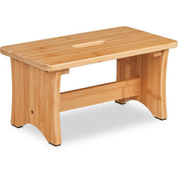 Relaxdays - Sgabello Poggiapiedi in Bambù, Sgabellino Appoggia Piedi Rialzo Bagno, Impugnatura, 20,5 x 40 x 22 cm, Marrone