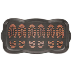 Relaxdays - Zerbino in Gomma, Gioccolatoio per Scarpe con Impronte, 80 x 40 cm, Tappeto Indoor e Outdoor, Nero Arancione