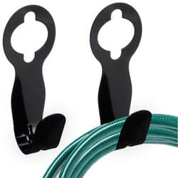 Relaxdays - Portatubi, Set da 2, Supporto per Tubi da Giardino 30 m, per Rubinetto e Parete, hlp: 23 x 9 x 9 cm, Nero