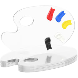 Relaxdays - Set 10 Tavolozze da Piuttra per Artisti, Colori Acrilici, Acquerelli e Tempere, 15x25cm, Plastica, Trasparente