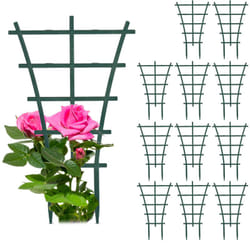 Relaxdays - Supporto per Piante Rampicanti, Set da 12 Sostegni Edera, Traliccio per Rose e Fiori, HxL: 25 x 15 cm, Verde