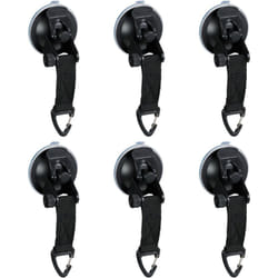 Relaxdays - Gancio a Ventosa, Set di 6, per Campeggio, Camper, Auto, Super Resistente, 2 kg, per Bagno e Cucina, Nero