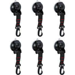 Relaxdays - Gancio a Ventosa, Set di 6, per Campeggio, Camper, Auto, Super Resistente, 2 kg, per Bagno e Cucina, Nero