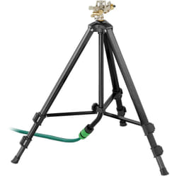 Irrigatore ad Impulsi con Treppiede, Spruzzatore a 360°, Giardino fino a 250 m², Regolabile in Altezza, Nero - Relaxdays