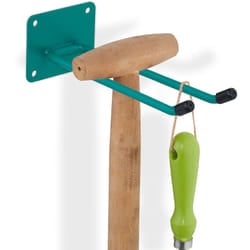 Relaxdays - Gancio Porta Attrezzi da Giardino, l: 24 cm, Appendi Accessori Giardinaggio, Portaoggetti Officina, Verde