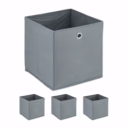 Relaxdays 4052025470173, Armadietto portaoggetti, Beige, Grigio, Quadrato, Cartoncino, Tessuto felpato, Caldaie, Monocromatic ...