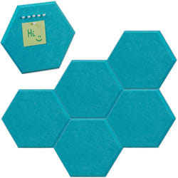 Relaxdays - Bacheca da Parete, Set 6 Pannelli in Feltro Porta Foto, con Puntine incluse, HxLxP: 26 x 30 x 0,9 cm, Blu