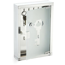 Relaxdays - Cassetta Portachiavi con Serratura, Armadietto Appendi Chiavi a Parete, in Acciaio inox, 32x22x6 cm, Argentato