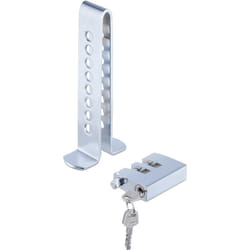 Relaxdays - Antifurto Blocca Pedali Auto, Dispositivo di Protezione, 8 Fori, Blocco per Frizione, Gas e Freno, Argento