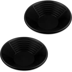 Relaxdays - Set 2 Setacci per Oro, Kit Metal Detector Cerca Metallo, Batea Fiume, Gold Pan HxD: 8 x 38 cm, Plastica, Nero