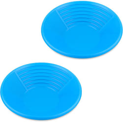 Relaxdays - Set 2 Setacci per Oro, Kit Metal Detector Cerca Metallo, Batea Fiume, Gold Pan HxD: 8 x 38 cm, Plastica, Blu