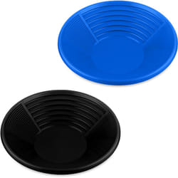 Relaxdays - Set 2 Setacci per Oro, Kit Metal Detector Cerca Metallo, Batea Fiume, Gold Pan 8 x 38 cm, Plastica, Nero Blu