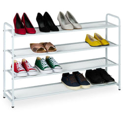 Relaxdays Scarpiera a 4 Ripiani, Scaffale Slim HxLxP: 65 x 100 x 25,5 cm, Portascarpe Salvaspazio per 16 Paia di Scarpe
