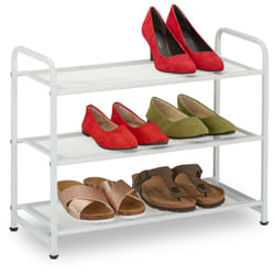 Relaxdays Scarpiera a 3 Ripiani, Scaffale Slim HxLxP: 48 x 60 x 25 cm, Portascarpe Salvaspazio per 6 Paia di Scarpe