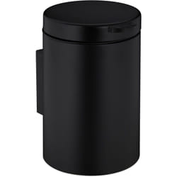 Relaxdays - Cestino da Bagno da Muro, Pattumiera 5 Litri, Chiusura Automatica Secchio Interno Estraibile, in Metallo, Nero