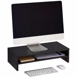 Questo supporto per monitor nero mette ordine sulla scrivania e allo stesso tempo è un elemento di arredo. Grazie al supporto ...