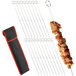 Relaxdays - Spiedini per Barbecue in Acciaio Inox, Set 20 Spiedi da Griglia per Carne e Verdure al bbq, l: 31cm, Argentato