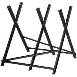 Cavalletto Taglialegna, Supporto Taglia Legna 150 kg, Segare Motosega, Falegname, Acciaio, 80x81x83 cm, Nero - Relaxdays