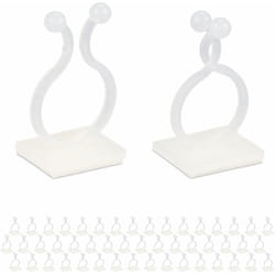 Relaxdays - Clip per Piante Rampicanti, Set da 240, Ganci Autoadesivi da Parete, Sostegni per Pomodori e Edera, Bianco