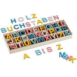 Relaxdays - Lettere in Legno, Set 324 Letterine Maiuscole da a-z ed & Commerciale, Bricolage e Lavoretti, 3 cm, Colorato