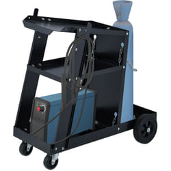 Relaxdays - Carrello Officina per Saldatrice, Porta Attrezzi e Bombola a Gas, 3 Piani, hlp: 69x40x71 cm, Regge 90 kg, Nero