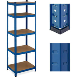 Relaxdays - Scaffale Carichi Pesanti in Acciaio, hlp 180x60x45 cm, 5 Ripiani ad Alta Portata 500 kg, Garage e Cantina, Blu