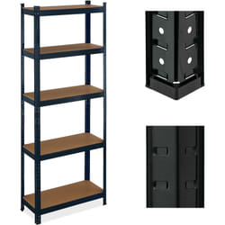 Relaxdays - Scaffale Carichi Pesanti in Acciaio, hlp 180x70x30 cm, 5 Ripiani ad Alta Portata 500kg, Garage e Cantina, Nero