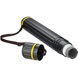 Relaxdays - Tubo Portadisegni, Formato max. A0, Cintura Regolabile, Tappo a Vite, Altezza 64-107 cm, Plastica, Nero Giallo