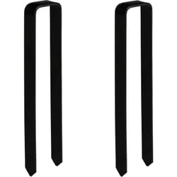 Picchetti di Ancoraggio, Set da 2 Archetti per Piante Rampicanti, Design a u, Acciaio, hlp: 30x6x2,5 cm, Nero - Relaxdays