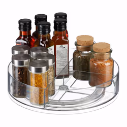 Relaxdays 4052025479251, Organizzatore rotante, Universale, Frigorifero, Trasparente, Plastica, 270 mm