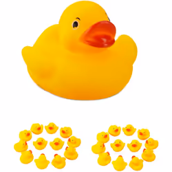 Con queste 25 simpatiche paperelle hai la possibilità di sorprendere i tuoi bambini, trasformando la vasca da bagno in uno st ...