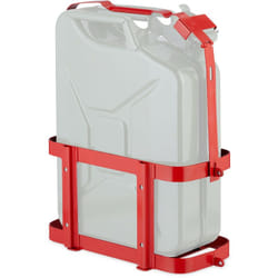 Supporto Porta Tanica di Benzina da 10 e 20 Litri, Staffa in Ferro, Sostegno Serbatoio Auto e Moto, Rosso - Relaxdays