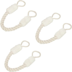 Relaxdays - Fermaporta a Corda in Set da 3, Lunghi 60cm, Paracolpi da Maniglia, Sicurezza Bambini e Animali, Beige Bianco