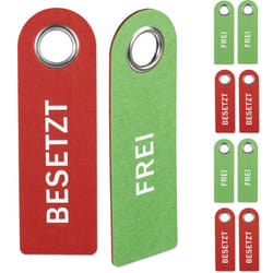 Relaxdays - Cartello "Occupato Libero" per Porta, Set 10, Targhetta Bagno non Disturbare Bilaterale in Feltro, Rosso/Verde