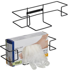 Relaxdays - Set 2 Porta Guanti Monouso da Muro, Supporto Scatole Portaguanti in Lattice, hlp: 9,5x28x9,5 cm, Ferro, Nero